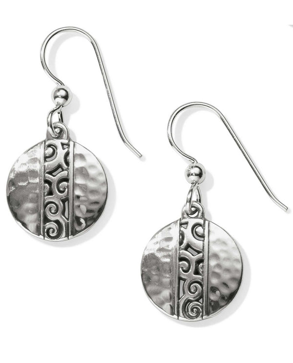 Brighton JA4250 Mingle Disc French Wire Earrings silver hammered disc earrings