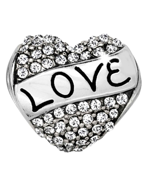 Brighton JC0202 Love Always Bead silver Swarovski heart bead