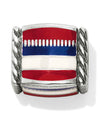 Brighton JC4363 Americana Cube Bead red, white and blue striped bead for America