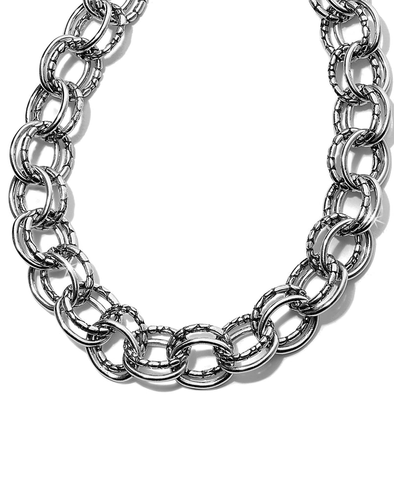 Brighton JM1010 Pebble Link Necklace double chain silver necklace