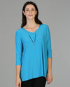 By JJ IT-122 V-Neck Tunic Turquoise