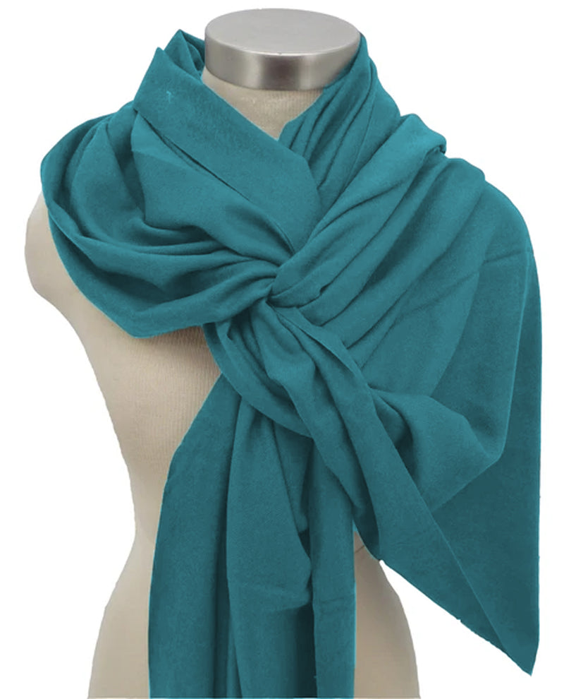 Teal Solid Cashmere Scarf