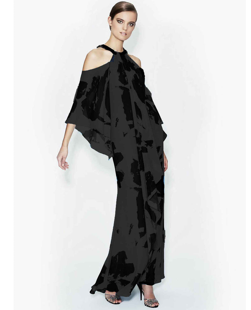 Daymor Couture 580 Womens Beaded Neck Cold Shoulder Dress black plus size cold shoulder dress