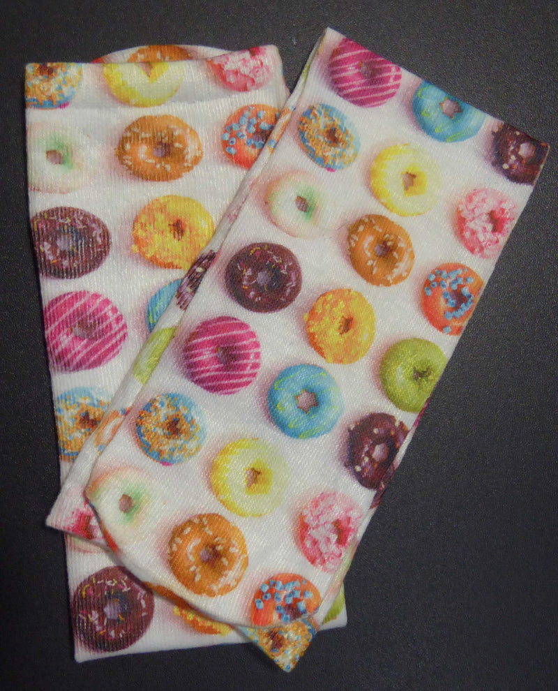 SX68 Dozen Donuts Knee Sox donut worry be happy when you wear these colorful socks