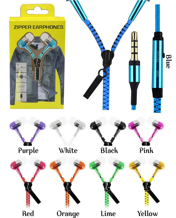 EB1194 Zipper Earbuds tangle free earbuds 