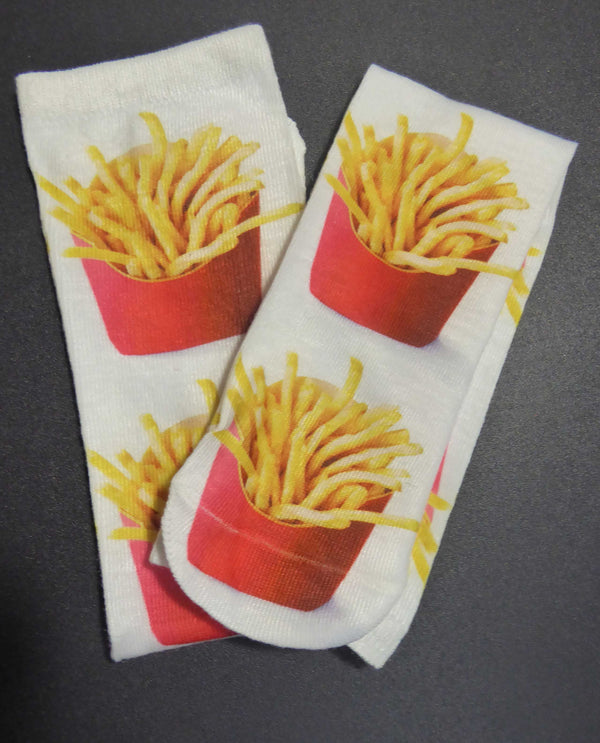 SX67 French Fries Knee Sox with fun french fries in containers for that foodie