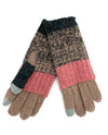 Brown Stripe Knit Glove