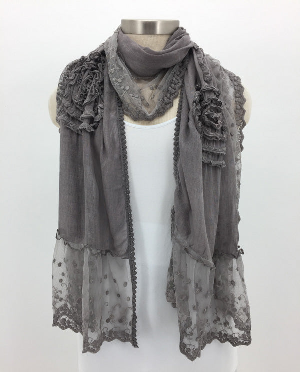 Taupe Lace Scarf