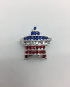 Red, White, And Blue Crystal Star Flag Pin