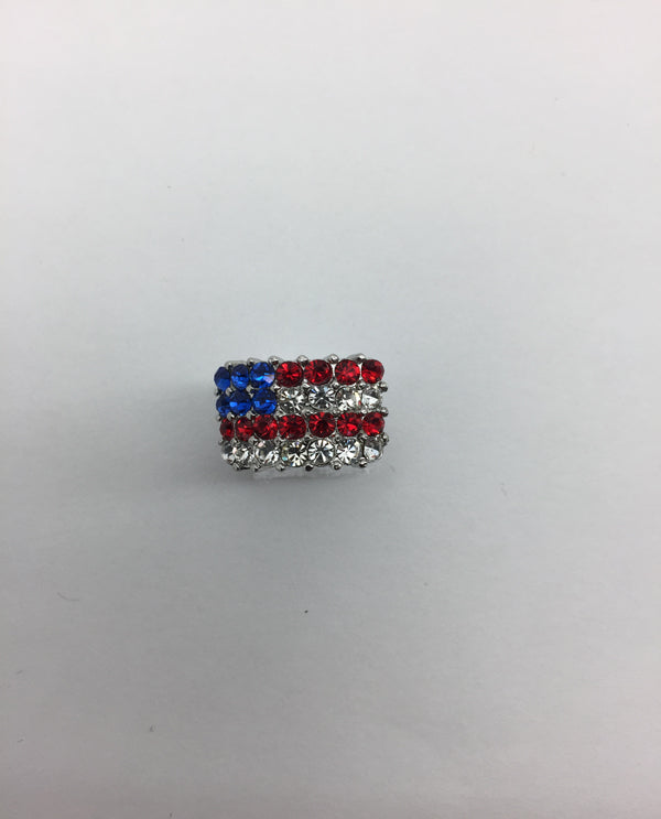 American Flag Crystal Tie Tac
