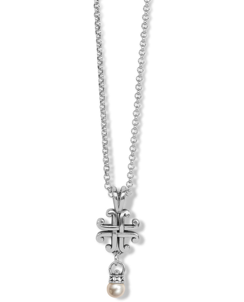 Brighton JM4613 Taos Pearl Cross Mini Necklace