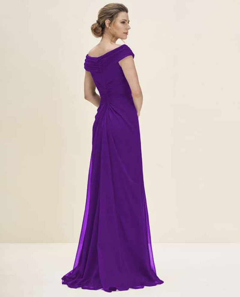 Fig Purple Jade Jasmine J195057 Petite Portrait Neck Dress