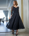 Jade Jasmine J225062 Lace Tea Length Dress  Black