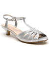 Lady Couture Betty Dressy Sandal 1 3/4 Heel Wide Silver