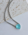 Rachel Marie Designs Lennox Crystal Heart Necklace Turquoise