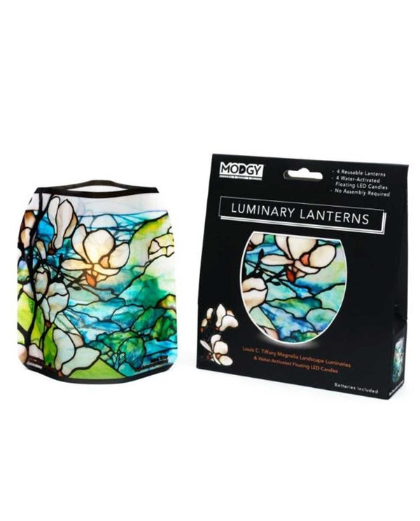 Modgy LUM3045 Magnolia Luminary Expandable Lantern Set LED candle floating luminary set