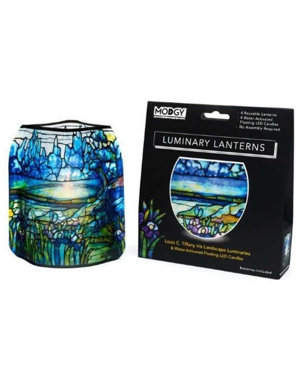 Modgy LUM3046 Iris Luminary Expandable Lantern Set BPA free plastic luminaries with LED candles