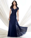 Montage 115974W Lace Cap Sleeve Gown Navy