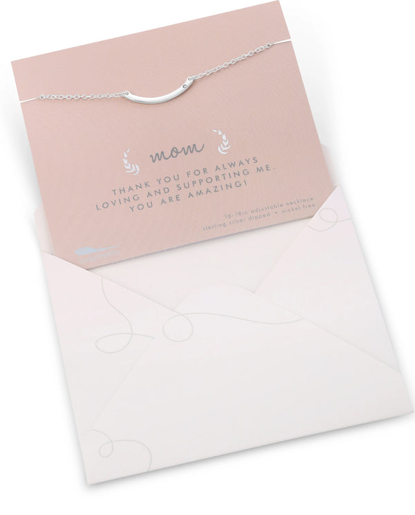 Mother of Bride Necklace Card Silver