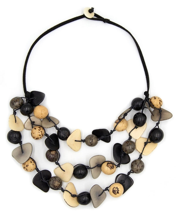 Organic Tagua SC436 Gisell Necklace Black