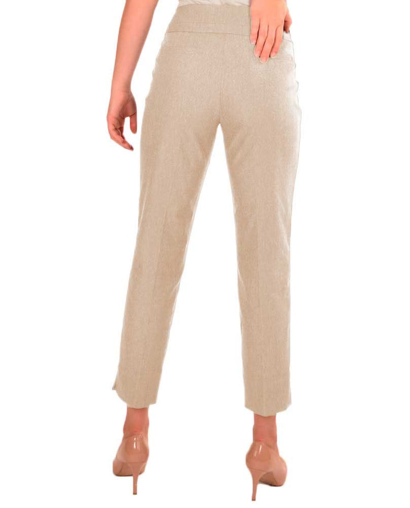 Renuar R1542 Petite Cigarette Style Ankle Pants CL Sand smooth you out with elastic waist