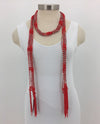 Red Beaded Scarf
