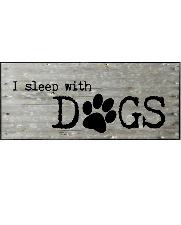 Second Nature By Hand RG146SLEEP Sleep with Dogs Steel and Wooden Sign