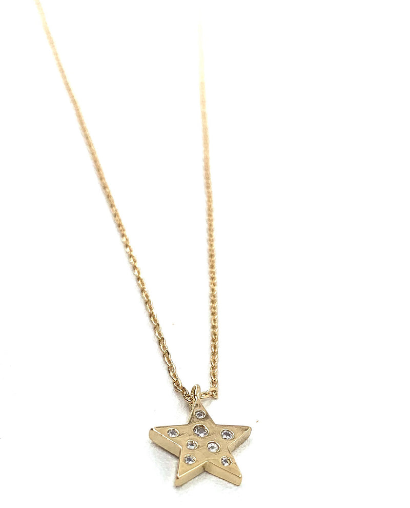 Small Star with Stones Necklace gold