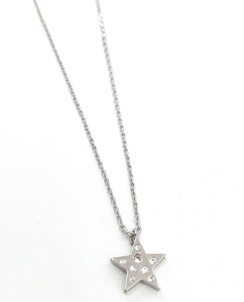 Small Star with Stones Necklace silver