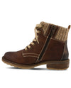 Spring Step Mid Calf Boot with Zip Detail Brown