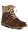 Spring Step Mid Calf Boot with Zip Detail Brown
