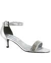 Touch Ups Isadora Shimmer Shoes silver sparkling sandals with ankle strap