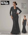 Ursula 31287 Lace Jacket & Dress charcoal sparkling mother of the bride dress with lace jacket