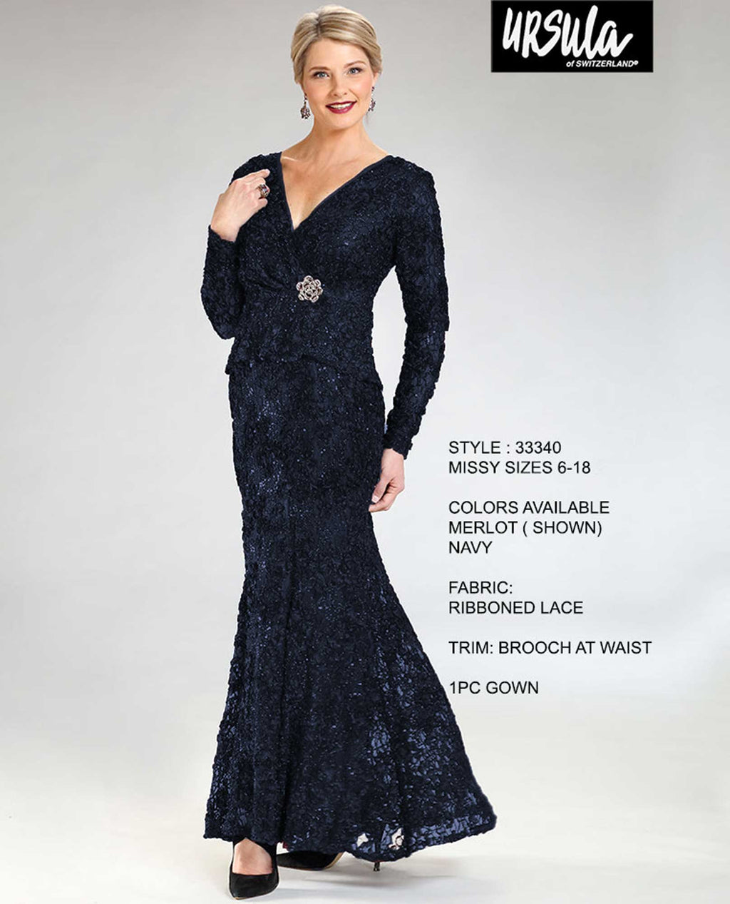 Ursula of Switzerland 33340 Soutache Lace Fit & Flare Dress | USA Made Ursula of Switzerland 33340 Soutache Lace Fit & Flare Dress | USA Made