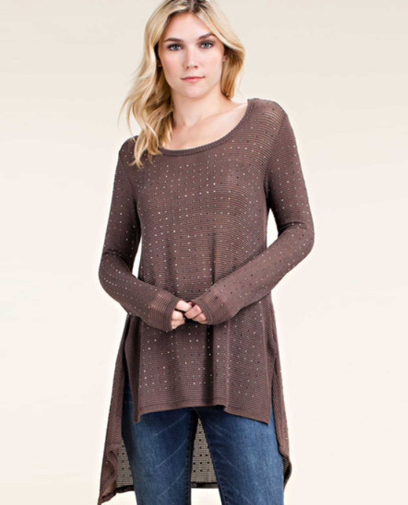 Vocal 13831L Long Sleeve Stone Top Brown