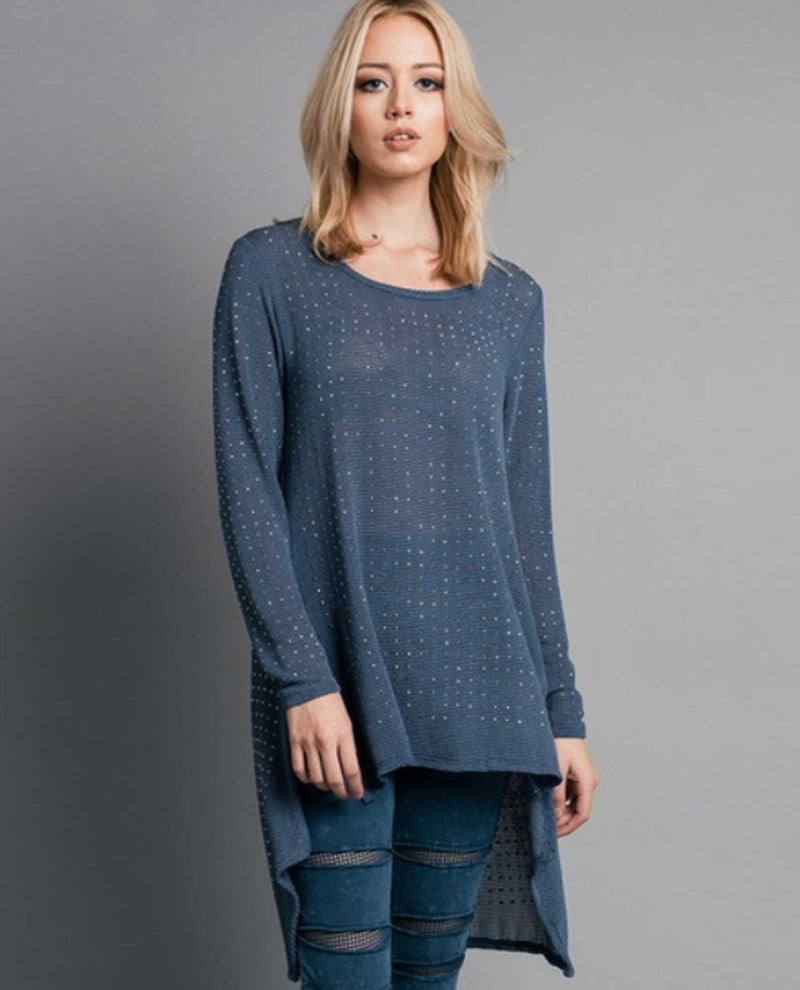 Vocal 13831L Long Sleeve Stone Top Blue