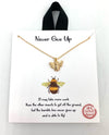 Never Give Up Bee Necklace gold