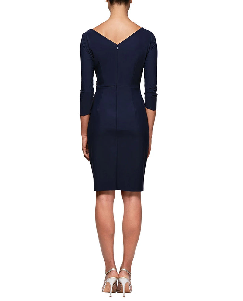 alex evenings scuba dress Alex Evenings 134134 Short 3/4 Sleeve Scuba Dress