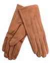 Faux Suede Tech Gloves Brown