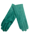 Faux Suede Tech Gloves Green