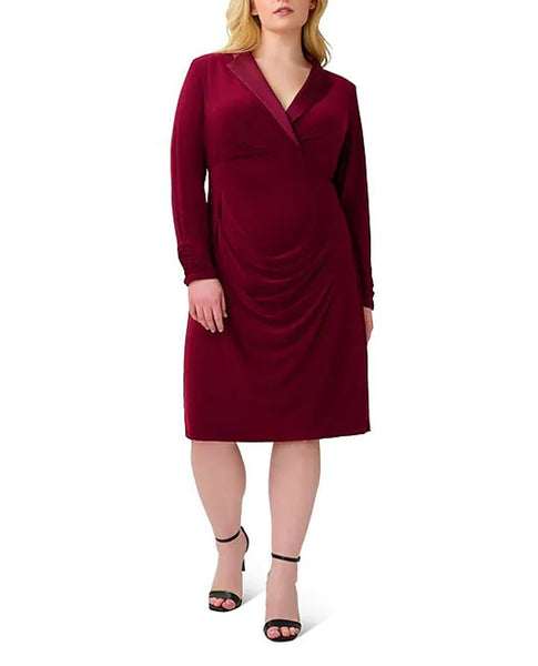 ADRIANNA PAPELL WOMENS AP1D104824 SATIN COLLAR DRESS ADRIANNA PAPELL WOMENS AP1D104824 SATIN COLLAR DRESS