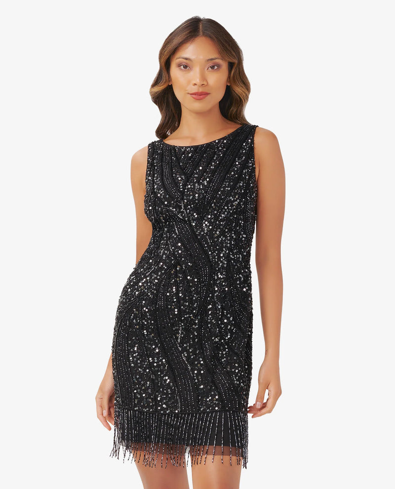 ADRIANNA PAPELL AP1E210122 BEADED FRINGE