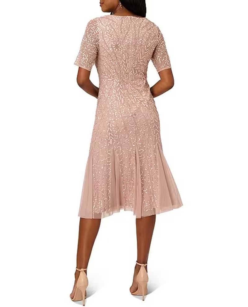 adrianna papell sequin midi dress Adrianna Papell Women's Halter Sequin Midi, Midnight Multi, 4 at Amazon Women's Clothing store