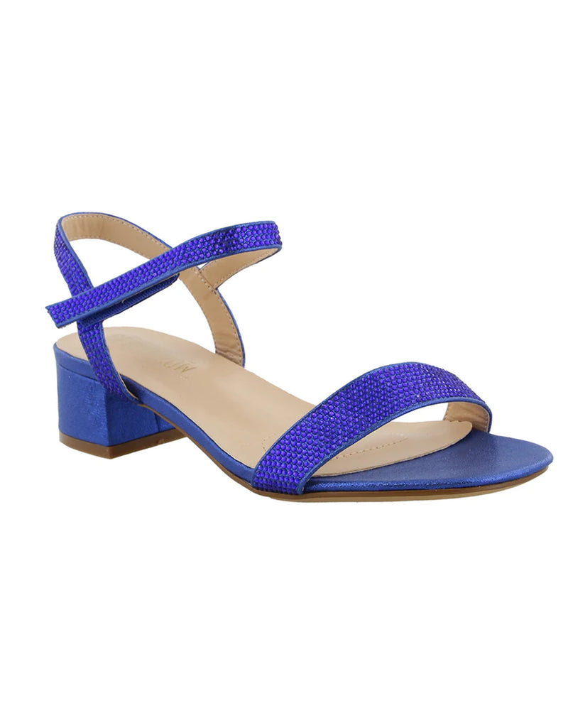 BLOSSOM BETH-1W SHIMMER/STONE ANKLE STRAP-WIDE WIDTH ROYAL BLUE