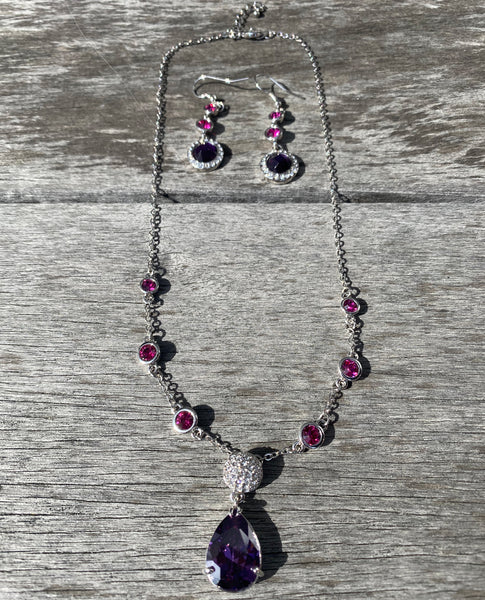 Swarovski purple top crystal set