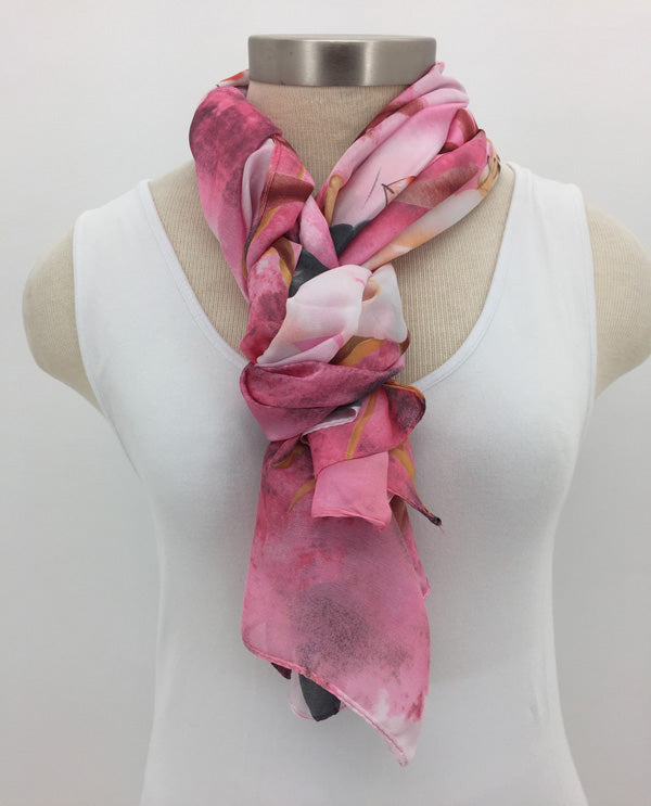 Pink Silky Large Scarf