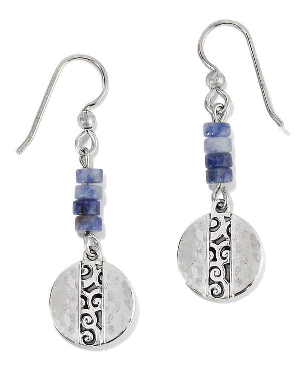 BRIGHTON JA9348 MINGLE SHORES BEADED DISC FRENCH WIRE EARRINGS SILVER-BLUE