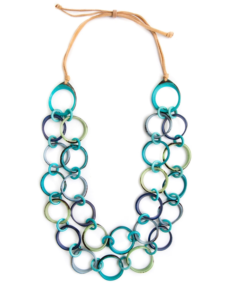 TAGUA LC620 LONG RING OF LIFE NECKLACE TURQUOISE COMBO