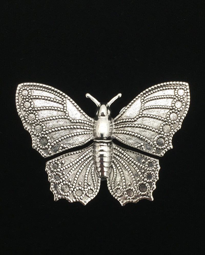 Large Silver Butterfly Brooch