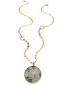 Sweet Lola N2771 Link Labradorite Pendant Necklace Gold